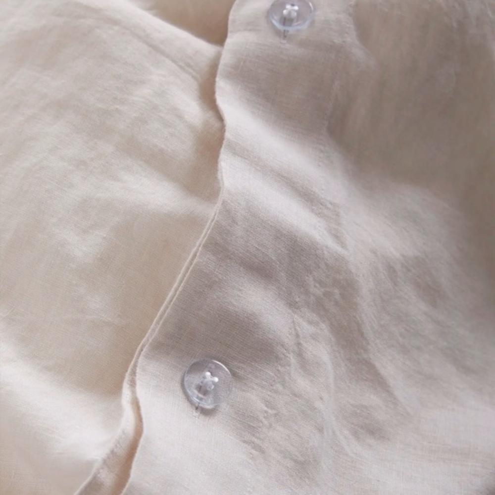 NWT Quince European Linen Light Tan King Duvet Cover Set with Shams in Sand - Picture 6 of 7